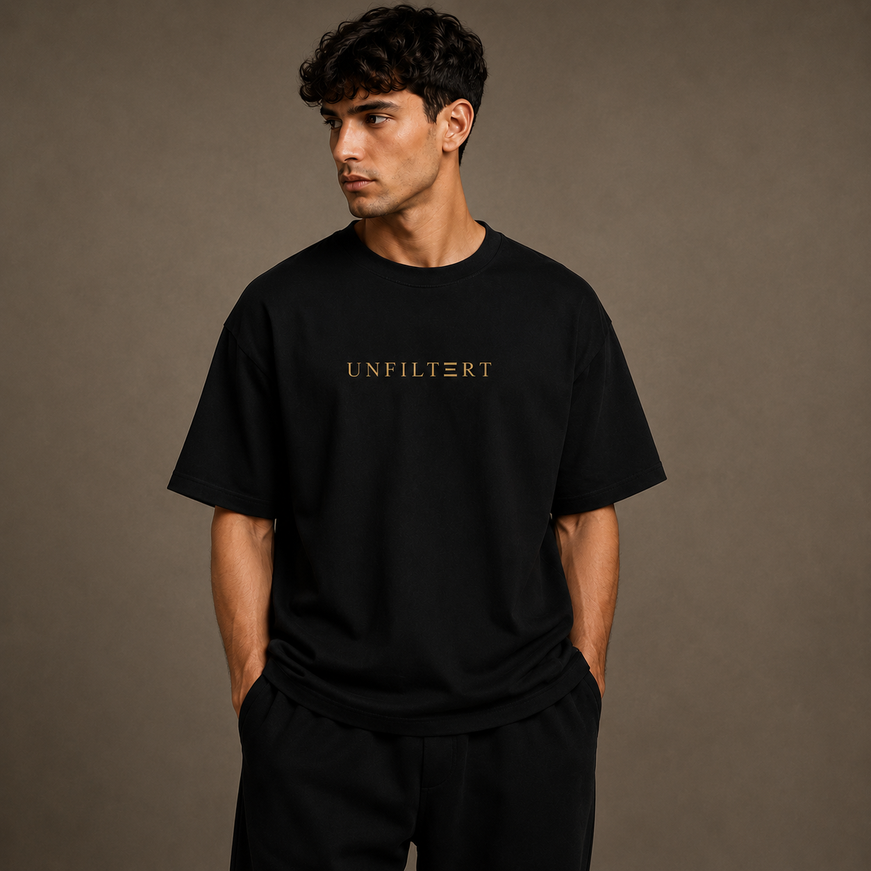 UNFILTERT Essential Oversized T-Shirt – Black/Gold