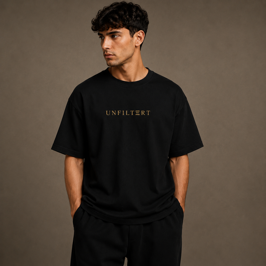 UNFILTERT Essential Oversized T-Shirt – Black/Gold