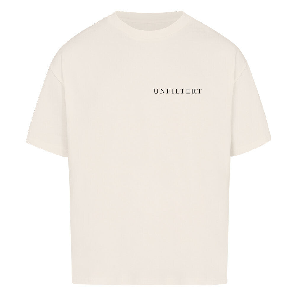 UNFILTERT Oversized T-Shirt in Natural Raw mit minimalistischem Frontprint und modernem Oversized Fit