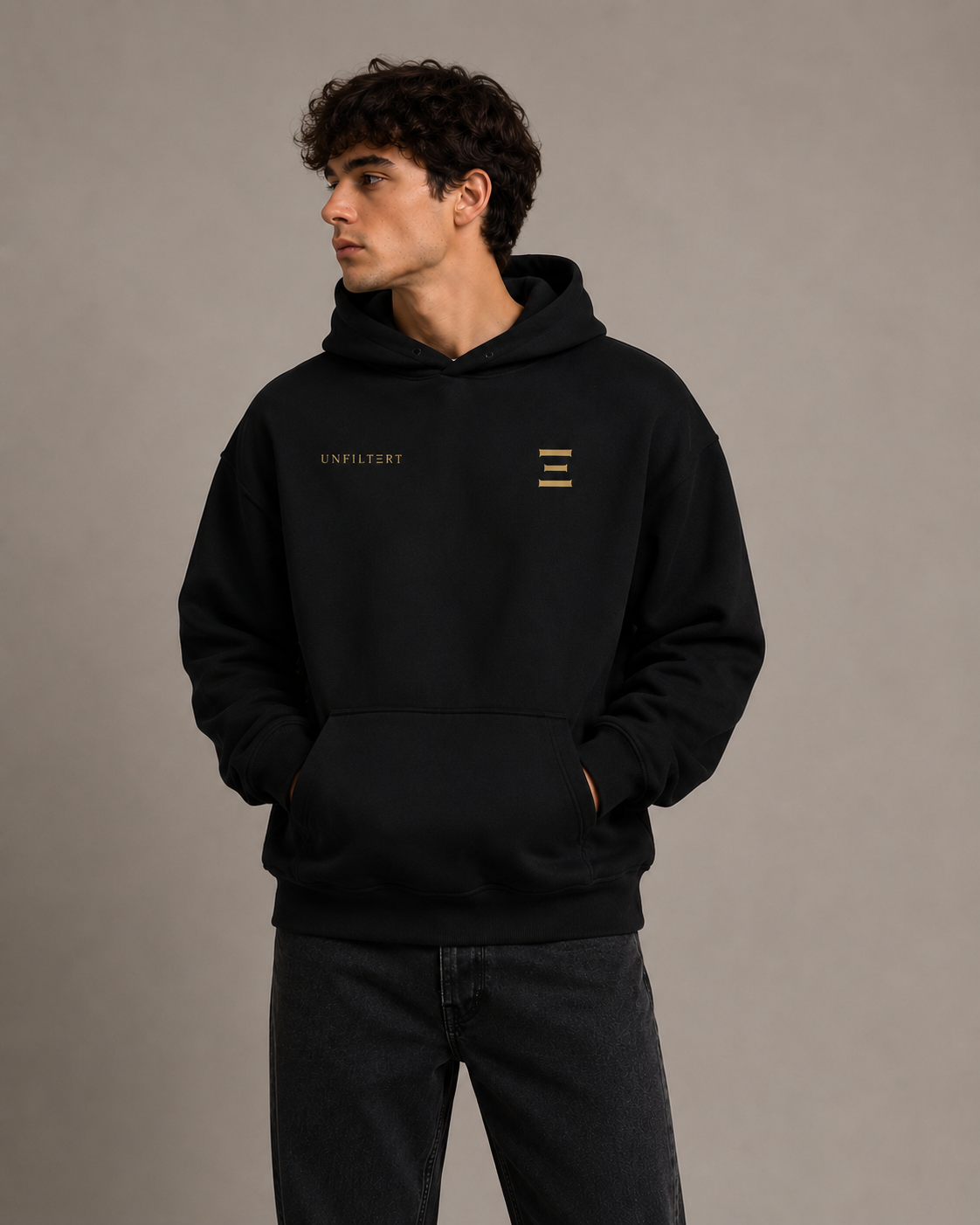 UNFILTERT Signature Heavy Hoodie – Black/Gold