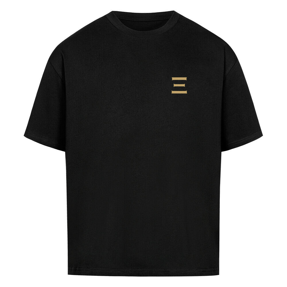 UNFILTERT Signature Oversized T-Shirt in Schwarz mit goldenem Frontlogo und modernem Oversized