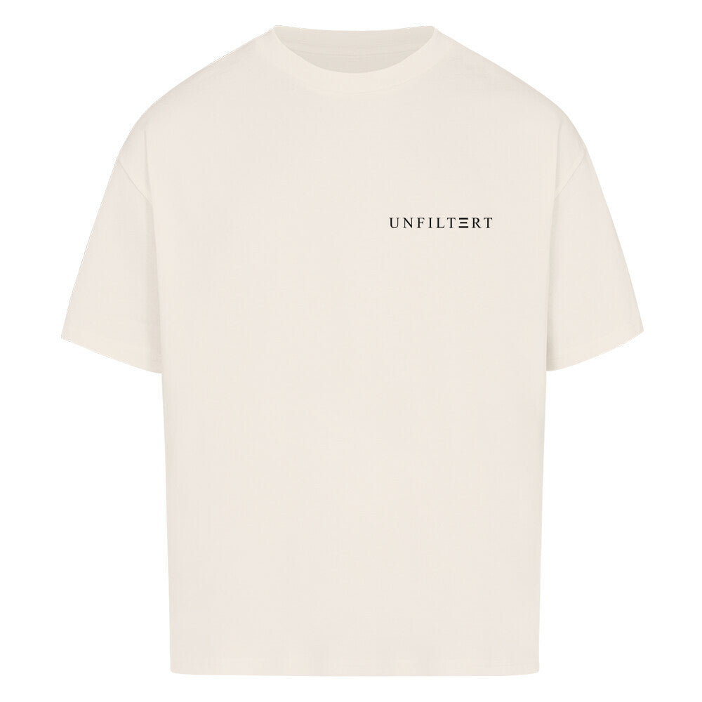 UNFILTERT Statement Oversized T-Shirt in Natural Raw mit minimalistischem Frontprint und modernem Oversized Fit